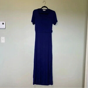 LNA blue indigo  open back maxi dress